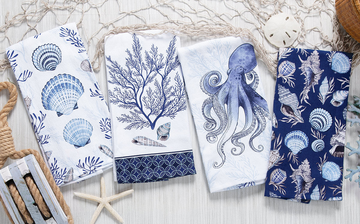 Indigo Shell Dual Purpose Terry Towels