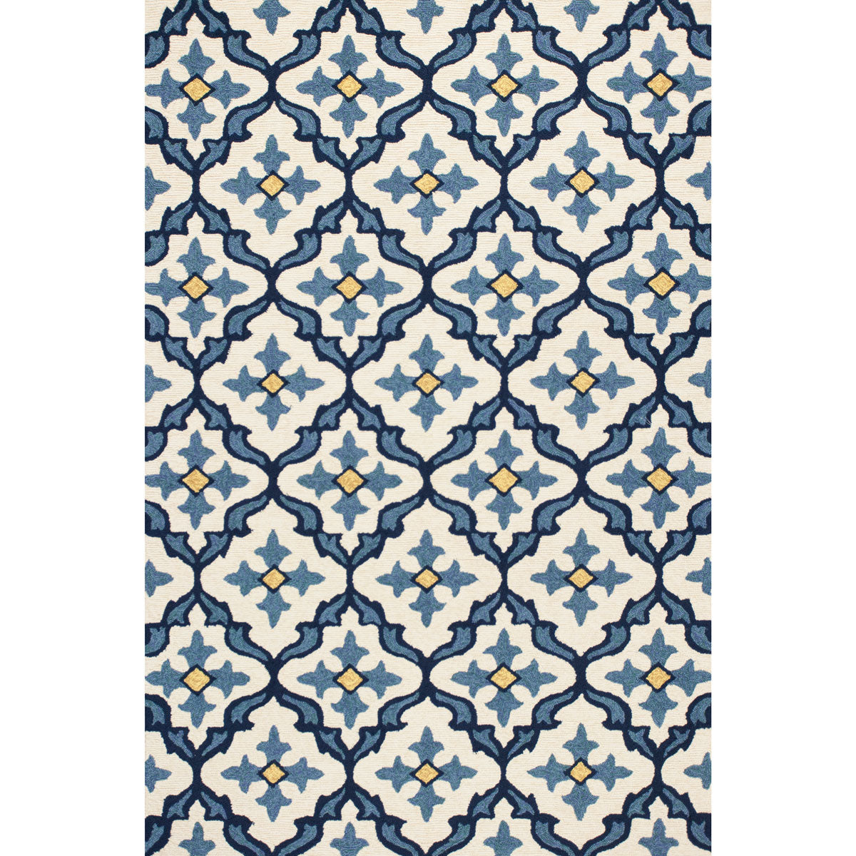 Harbor Ivory and Blue Mosaic Indoor/Outdoor Rugs