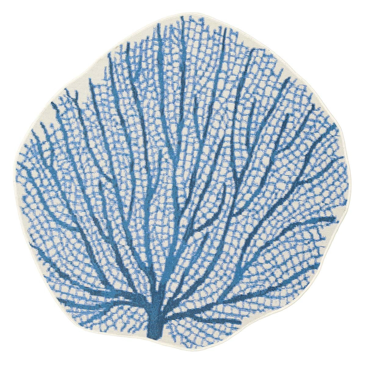 Coral Fan Navy Indoor/Outdoor Rug Collection