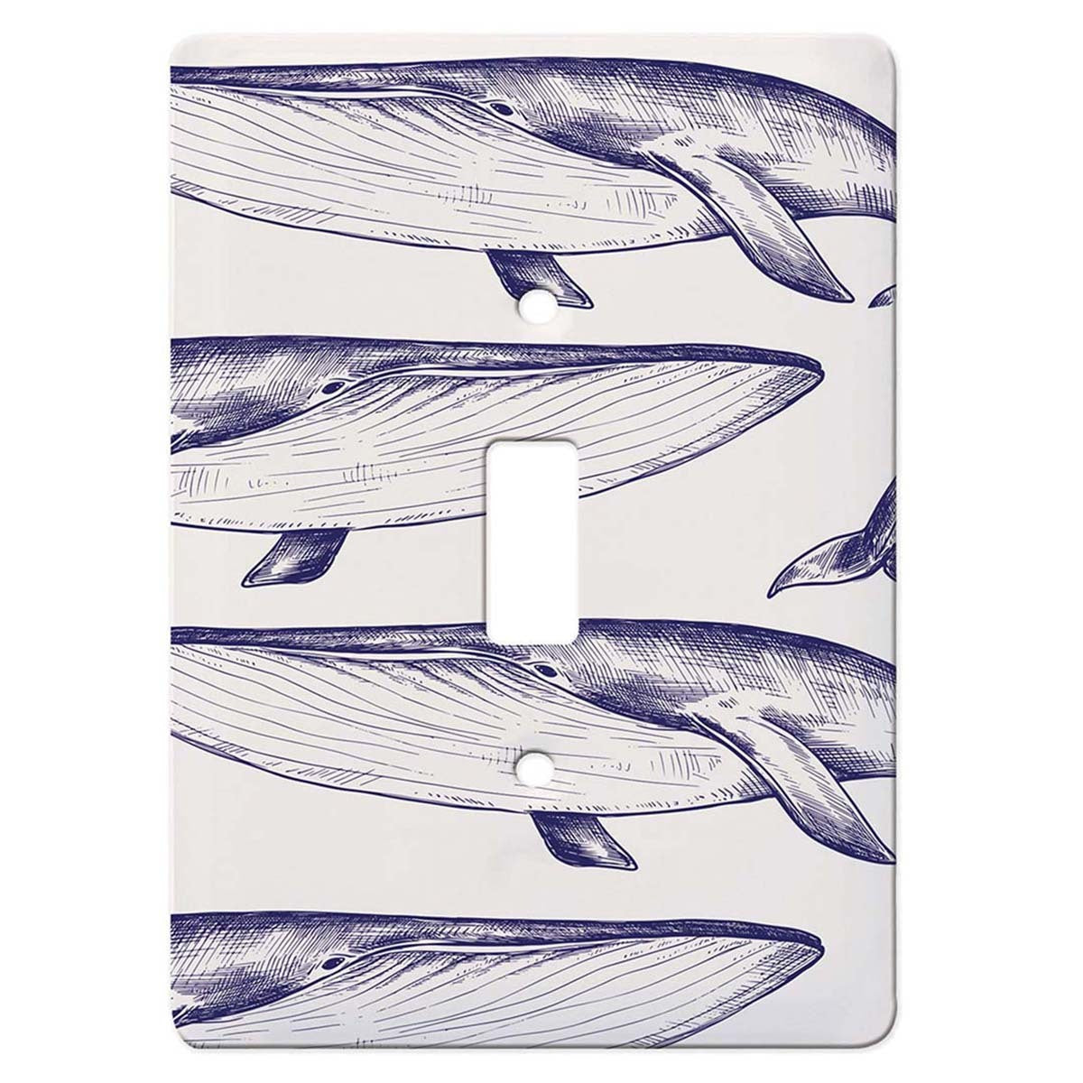 Majestic Blue Whale Switch Plates