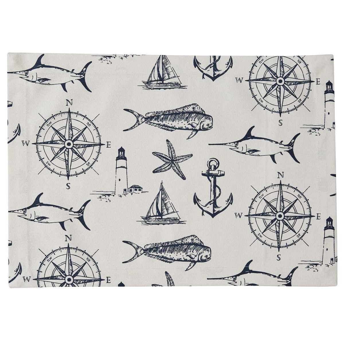 Nautical Navigator White Table Linens