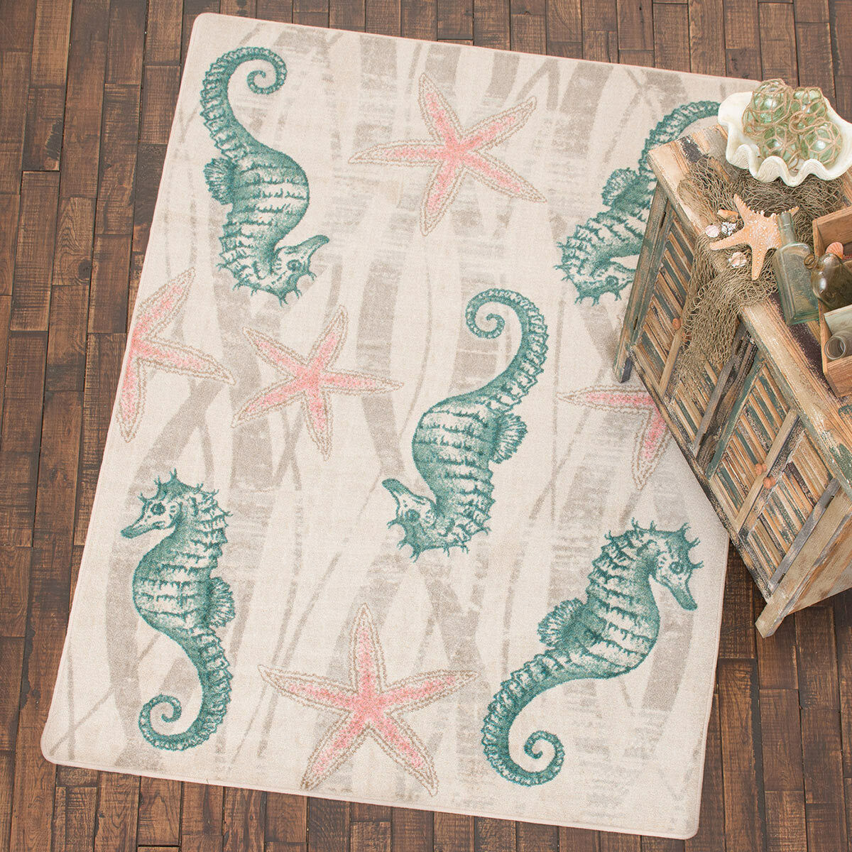 Ocean Floor Seahorse Rug Collection