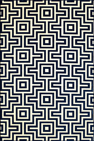 Baja Navy Fret Rug Collection