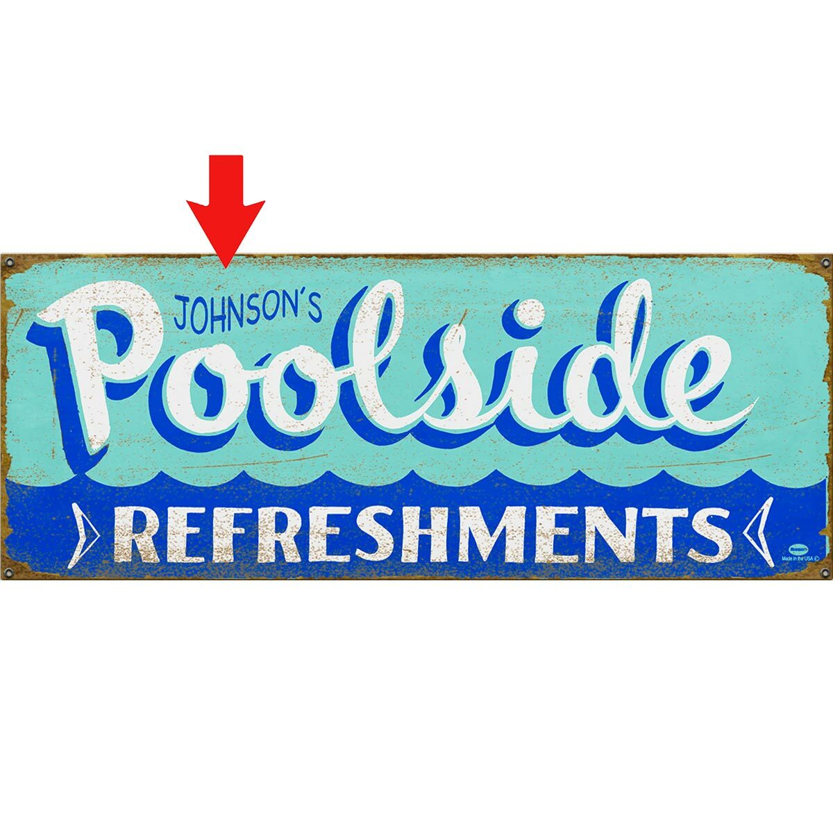 Poolside Refreshments Personalized Signs