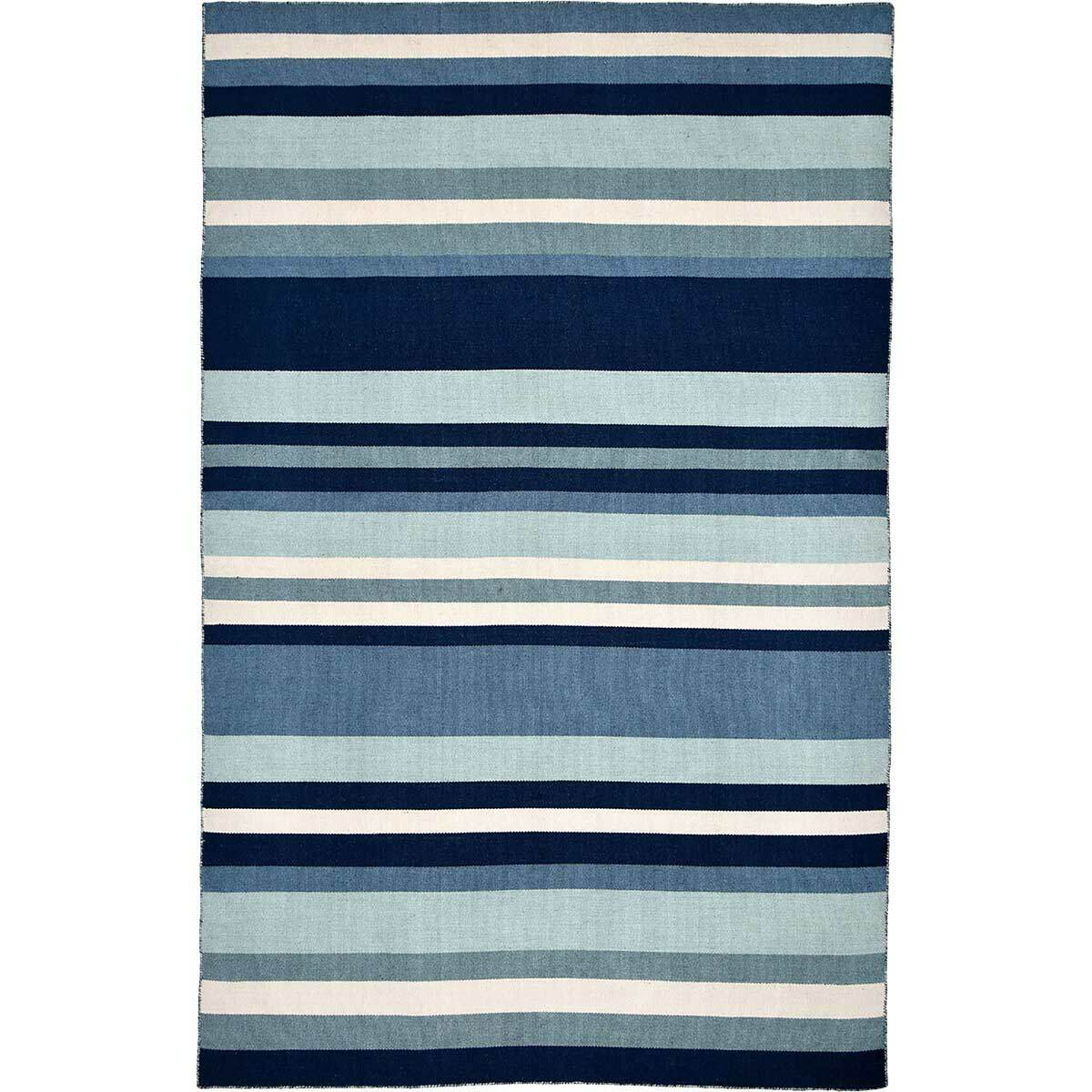 Carlsbad Aqua Stripe Indoor/Outdoor Rug Collection