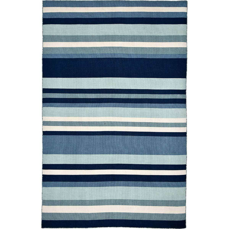 Carlsbad Aqua Stripe Indoor/Outdoor Rug Collection