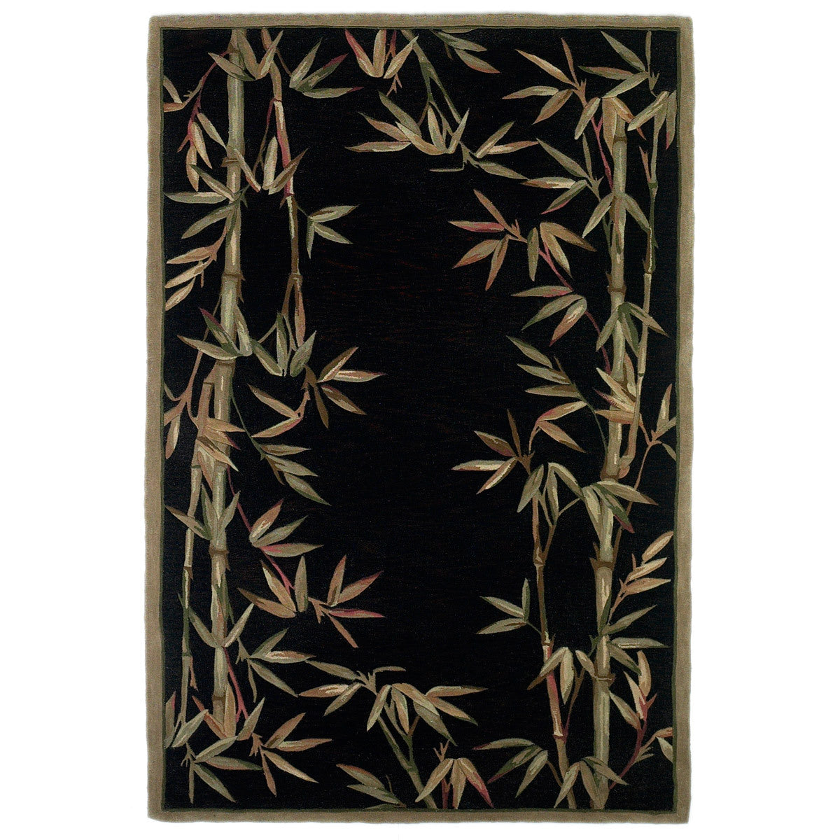 Sparta Black Bamboo Double Border Rug Collection