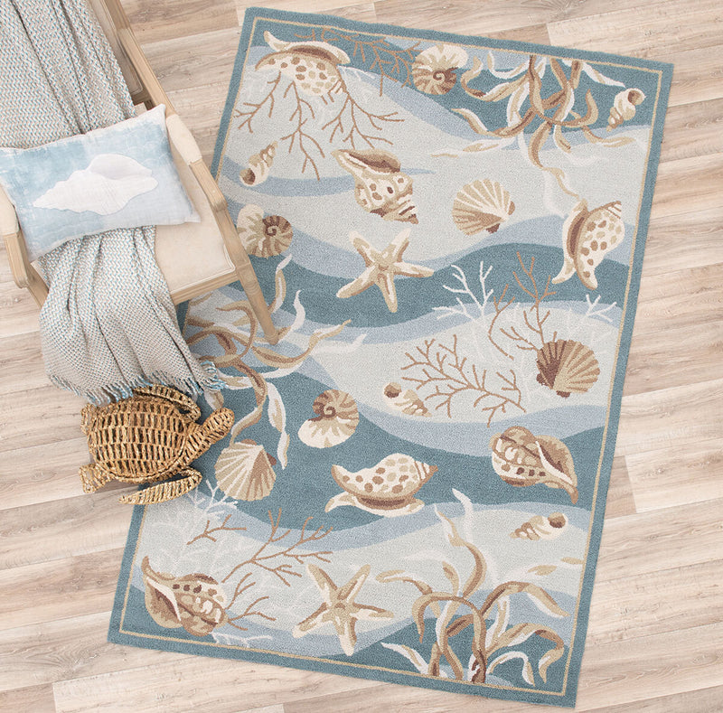 Nautical Area Rugs: Sonesta Seafoam Shells Rug Collection | Bella ...