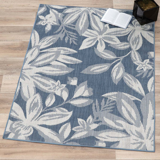 Fiji Flowers Blue Rug Collection