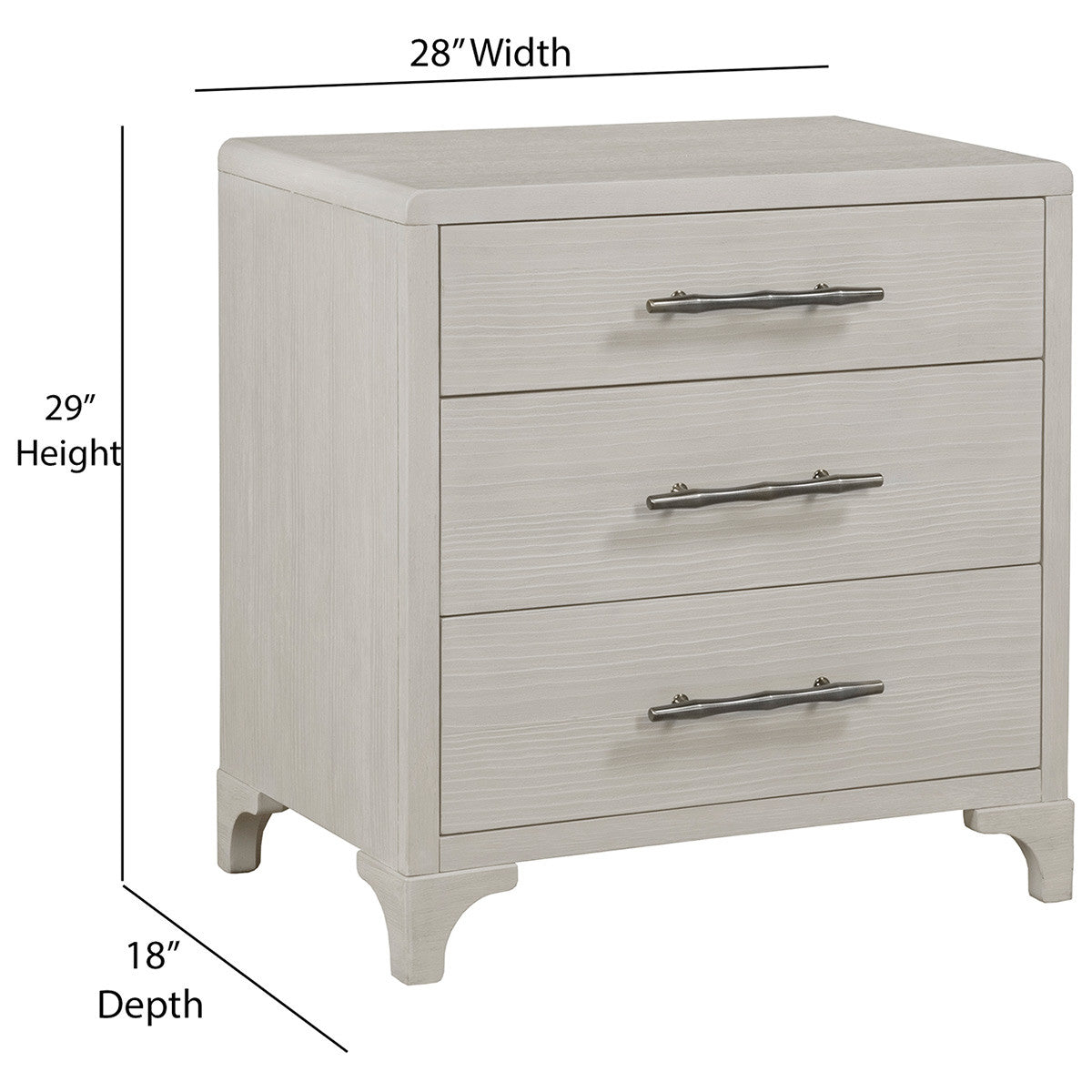Amalfi 3 Drawer Nightstand with USB - OUT OF STOCK UNTIL 09/18/2026