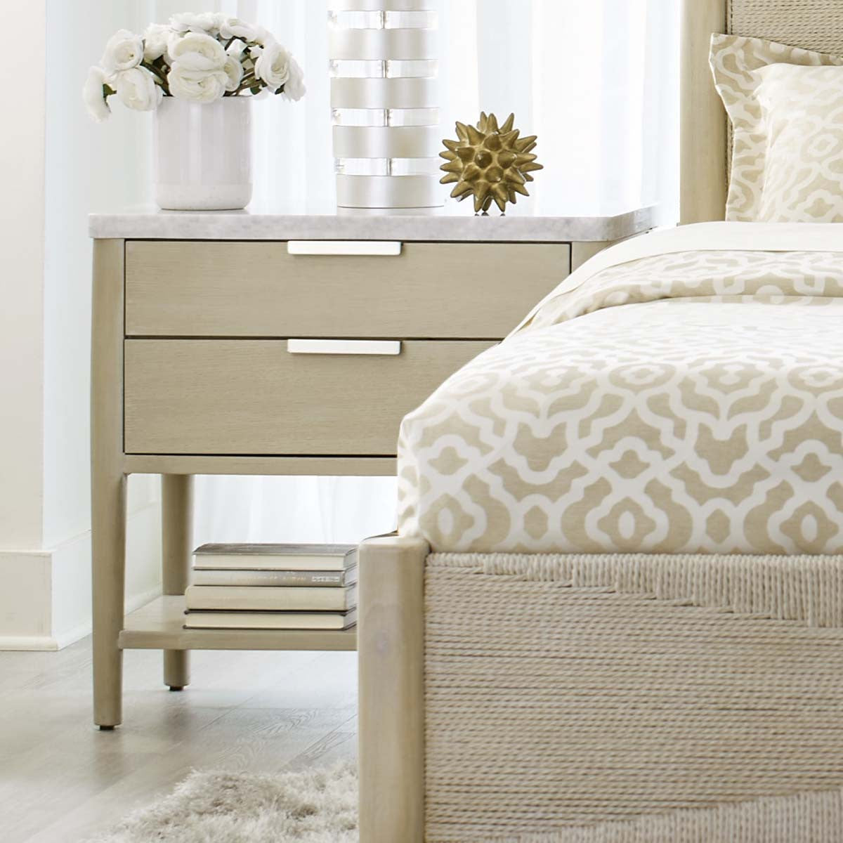 Luminous Reflections Marble USB Nightstand - OUT OF STOCK UNTIL 09/07/2026