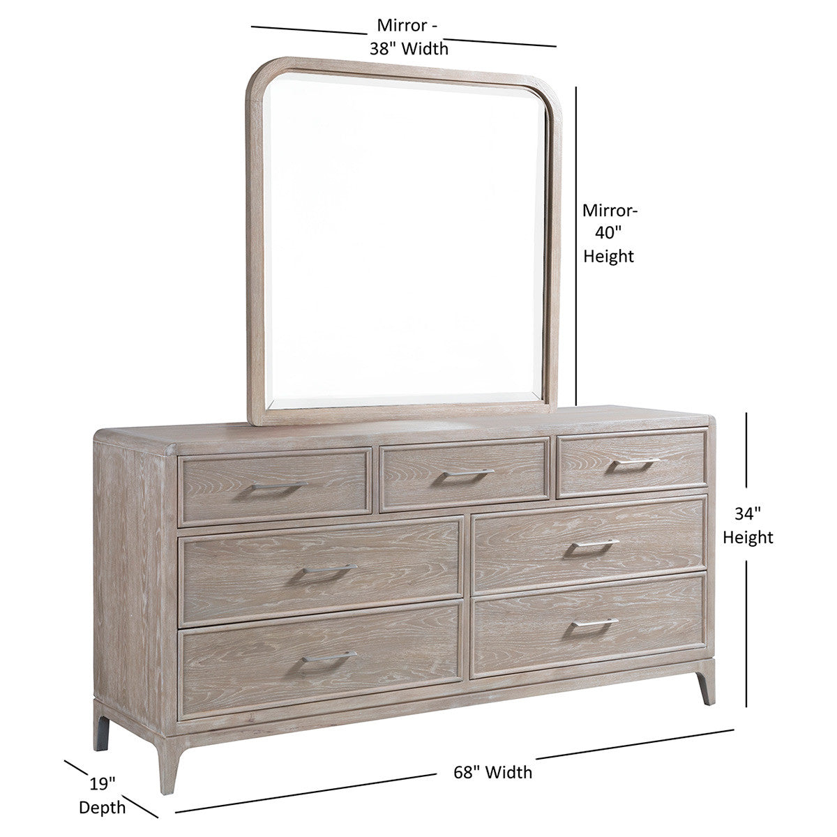 Portmore Dresser with Mirror - OUT OF STOCK UNTIL 07/03/2026