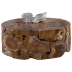 Natural Form Teak Round Cocktail Table