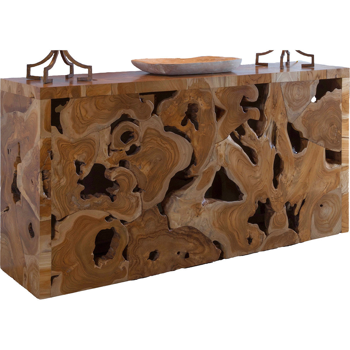 Natural Form Teak Rectangular Console Table