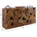 Natural Form Teak Rectangular Console Table