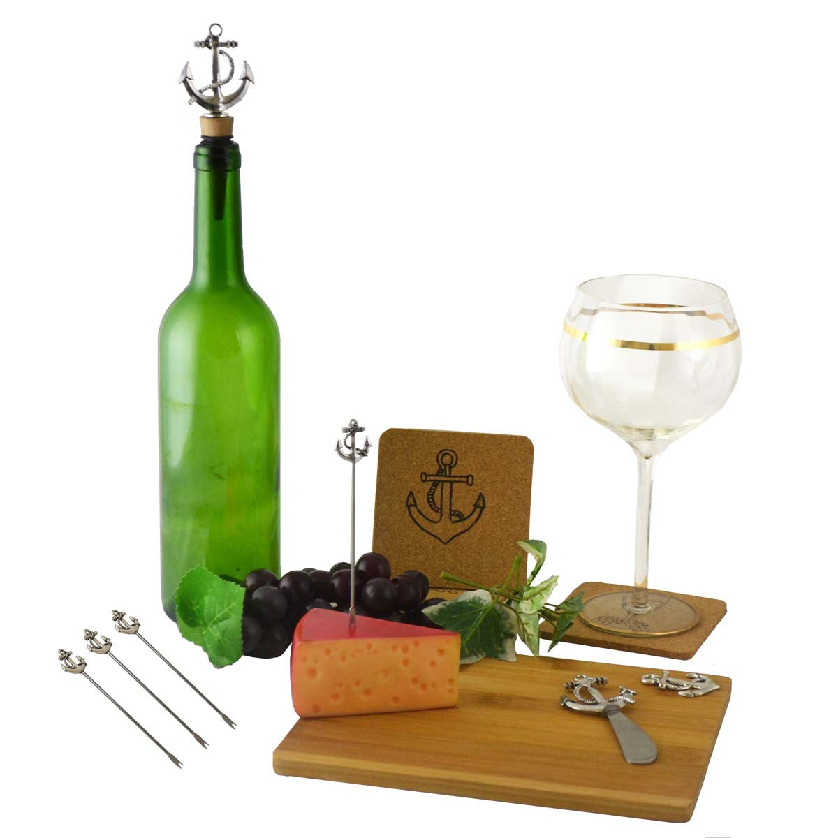 Nautical Anchor Wine & Cheese 11 Pc. Set