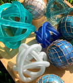 Ocean Knot Art Glass Figurine - Turquoise