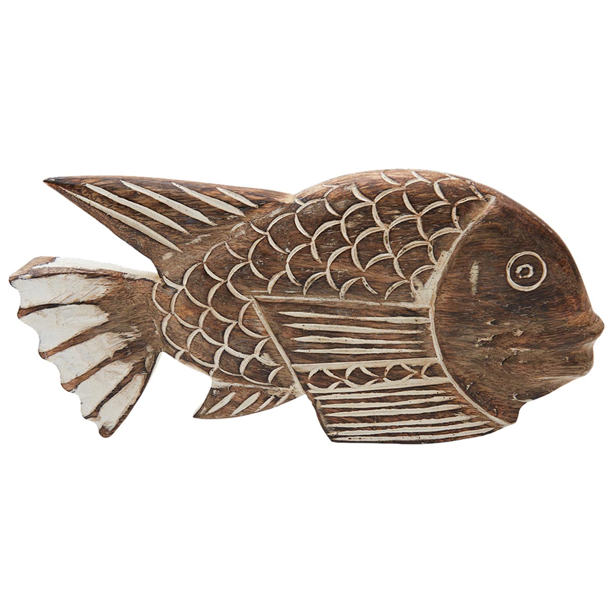 Tribal Fish Wood Sculpture