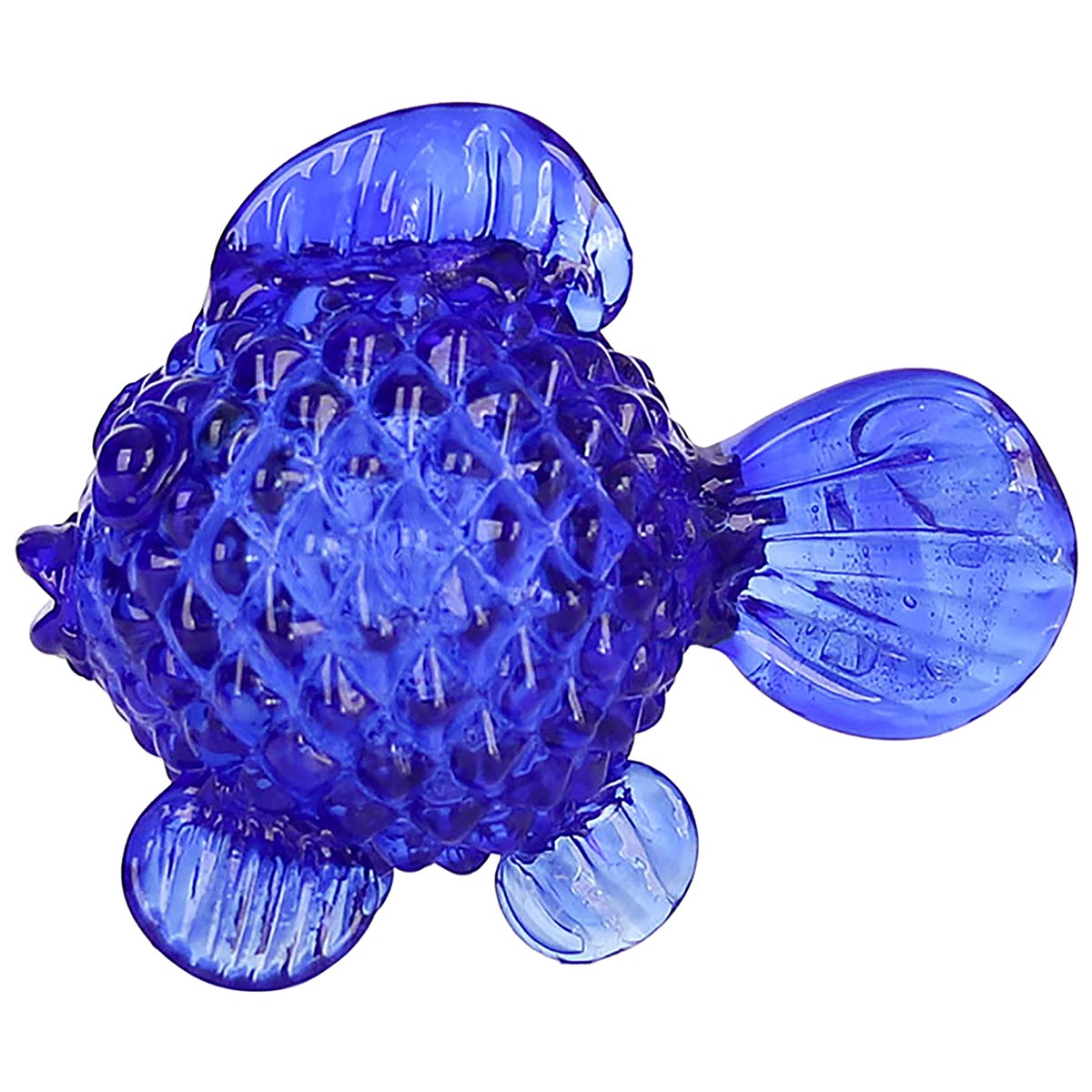 Indigo Fish Glass Figurine