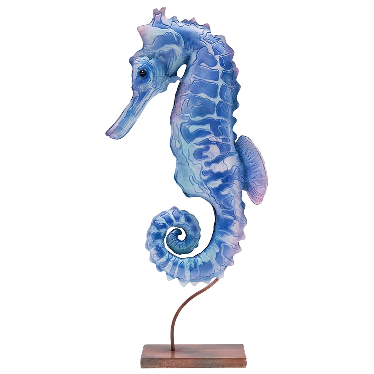 Blue Seahorse Glass Figurine