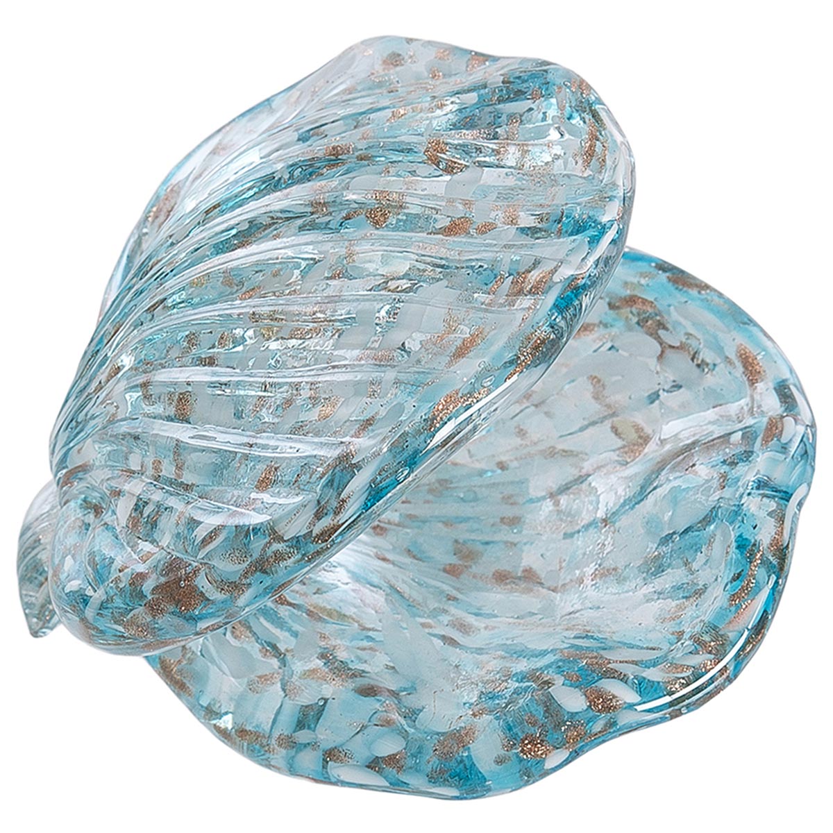 Glass Clamshell - Aqua