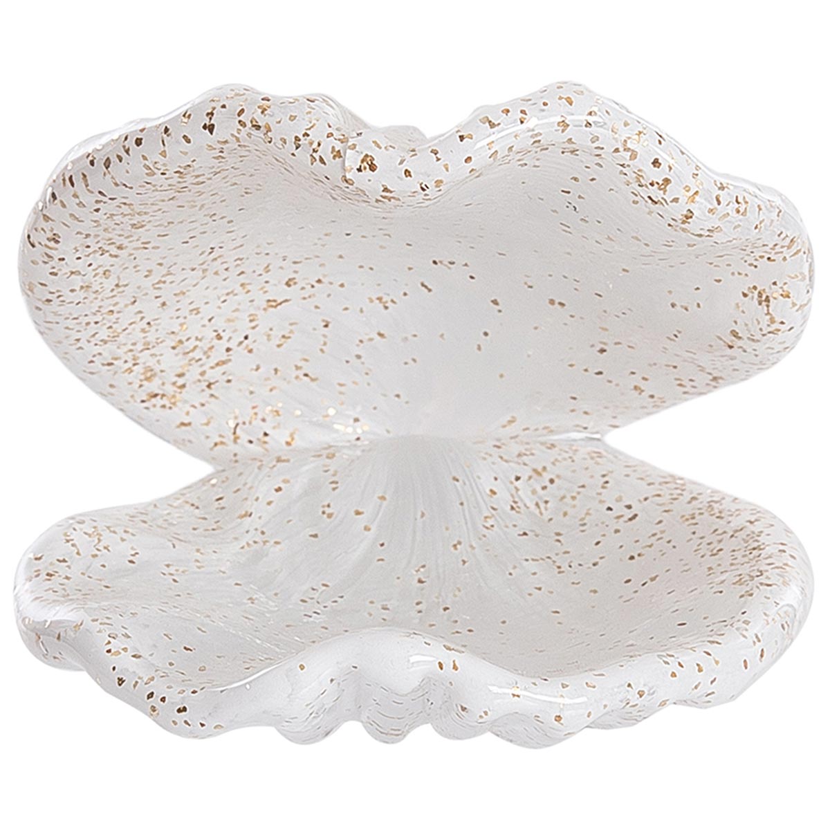 Glass Clamshell - Gold Fleck