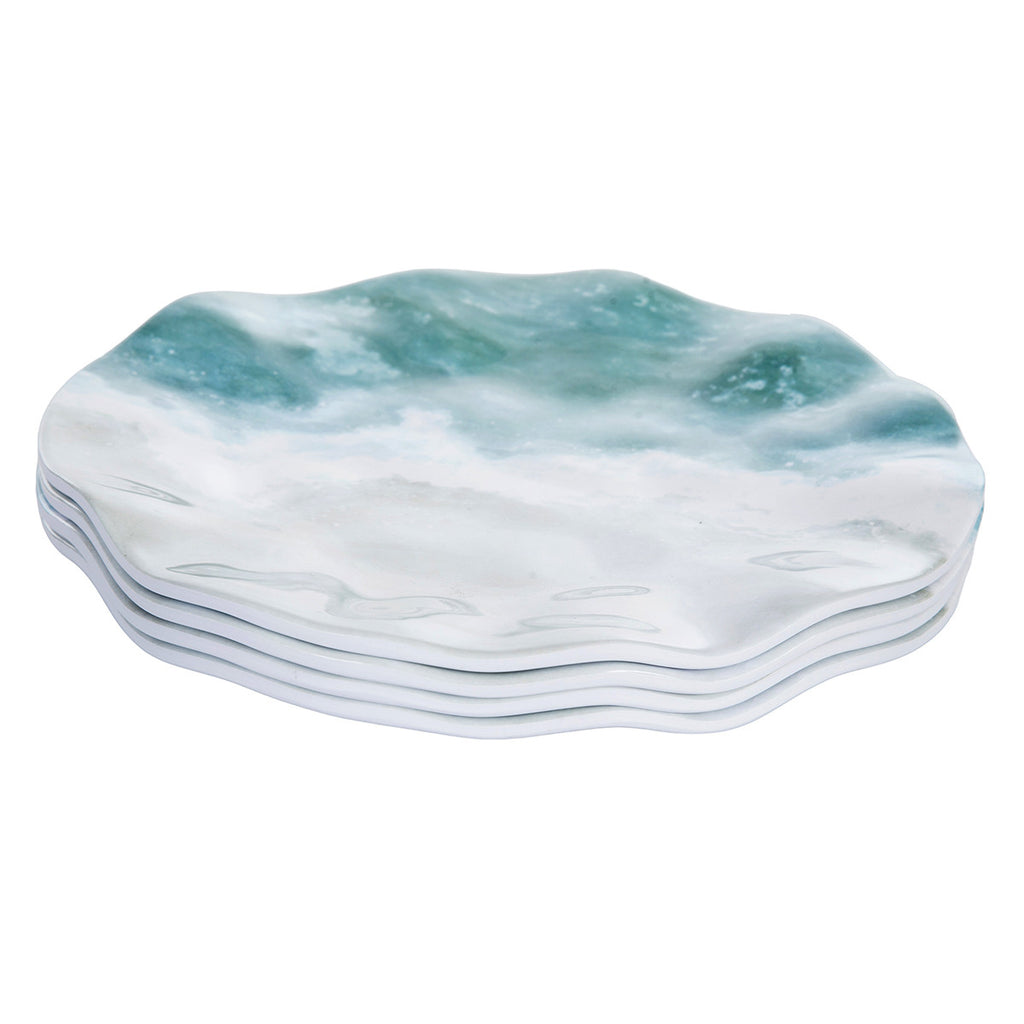 Shoreline Waves Salad Plates - Set of 4