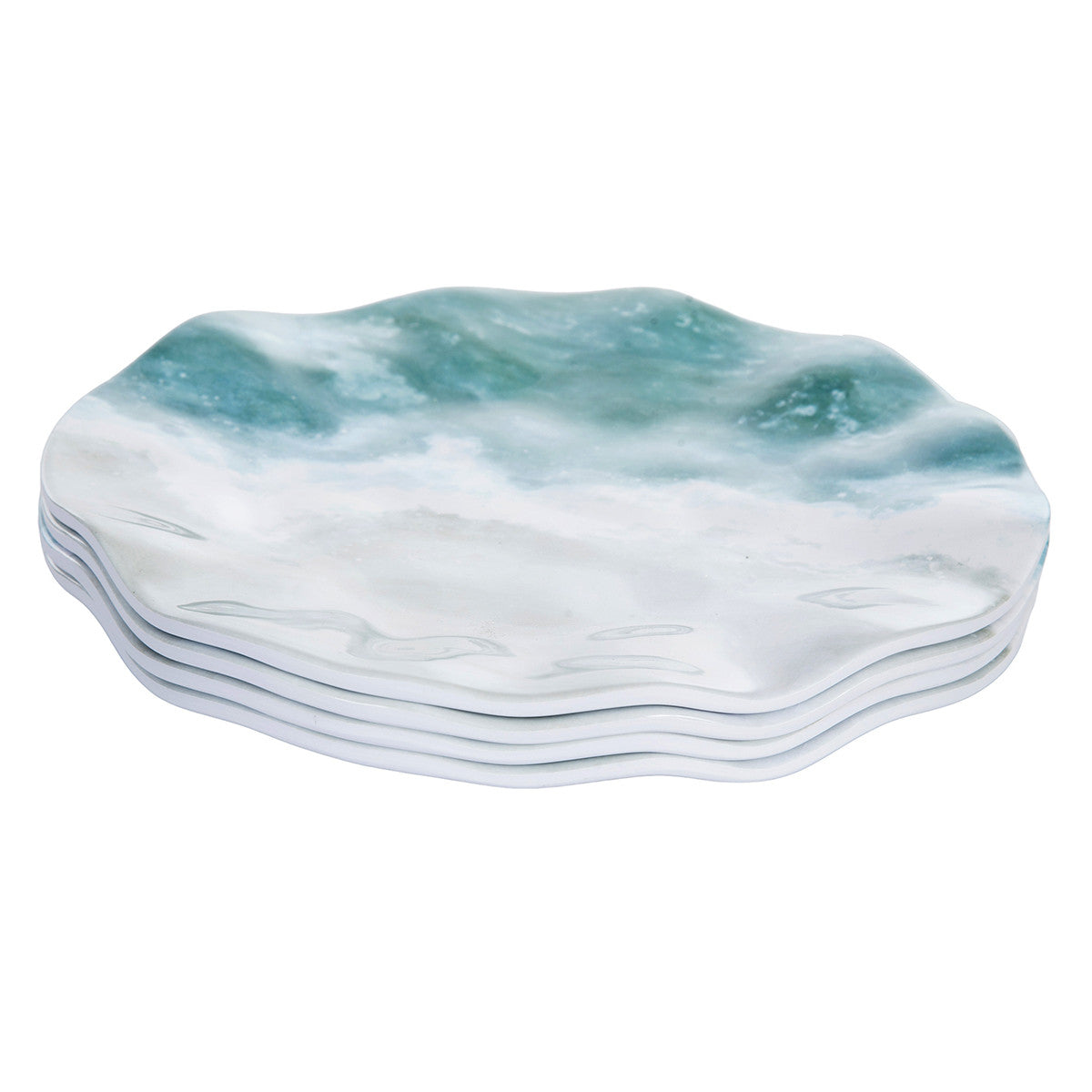 Shoreline Waves Salad Plates - Set of 4