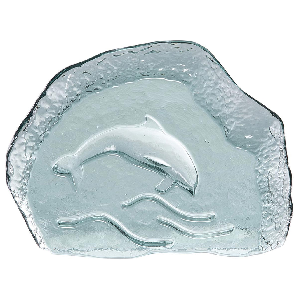 Coastal Etched Glass Figurine - Dolphin