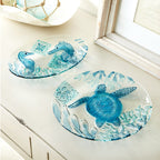 Seahorse Harmony Oval Glass Plate