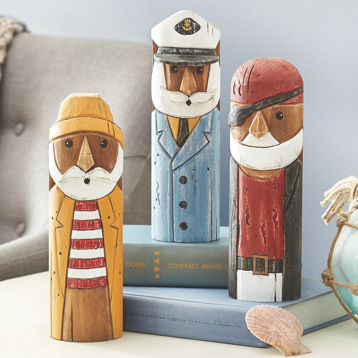 Seafarers of the Shore Wood Sculpture - Captain