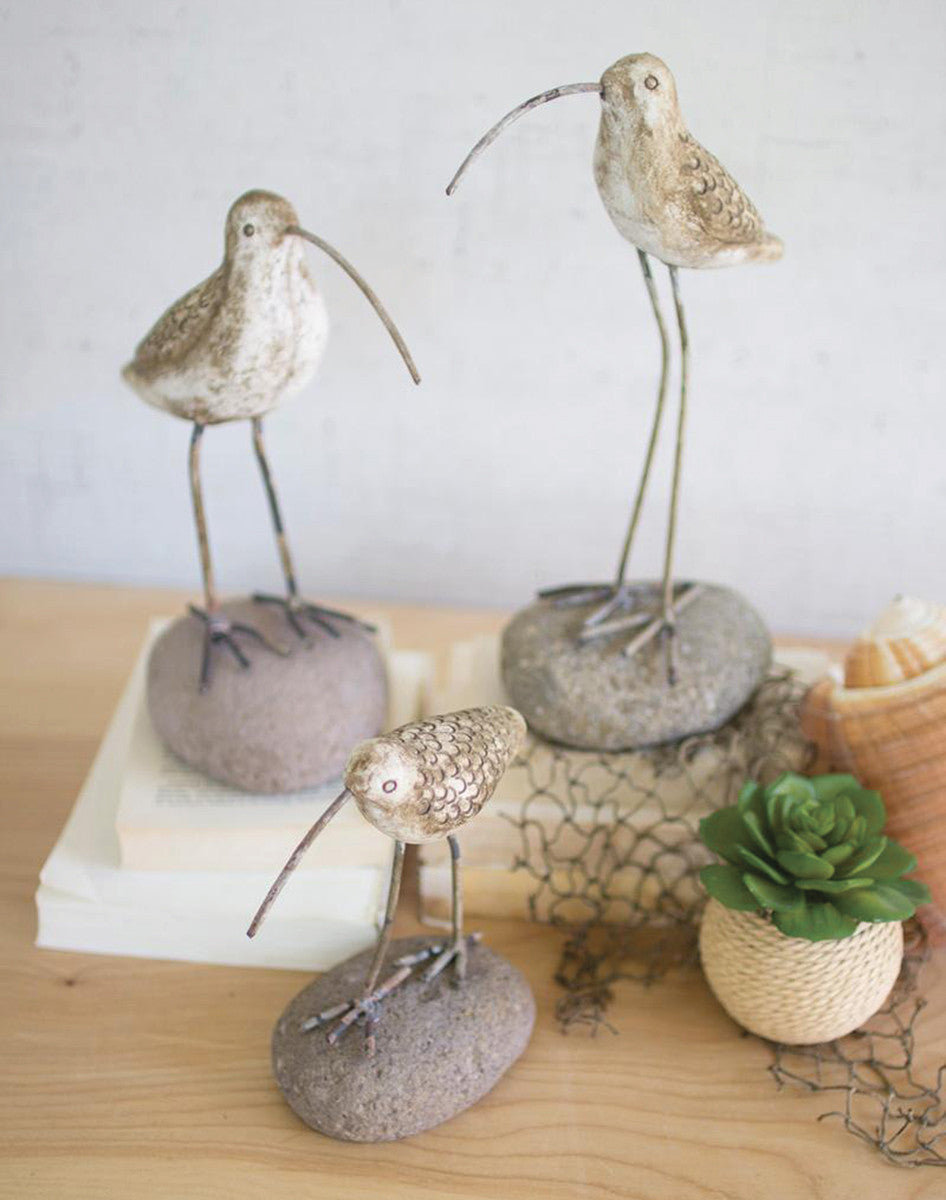 Shorebird Wood Figurines - Set of 3