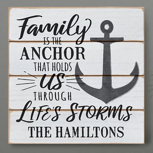 Family Anchor Personalized Wood Wall Art