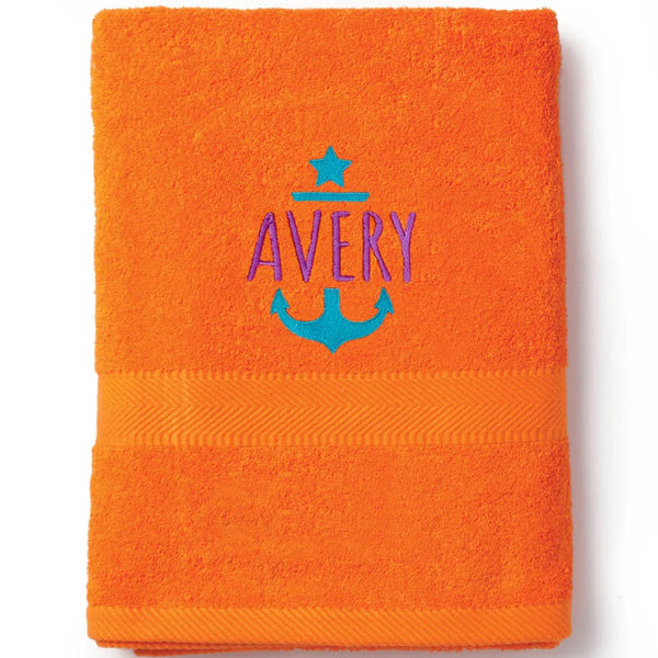 Nautical Anchor Personalized Beach Towel