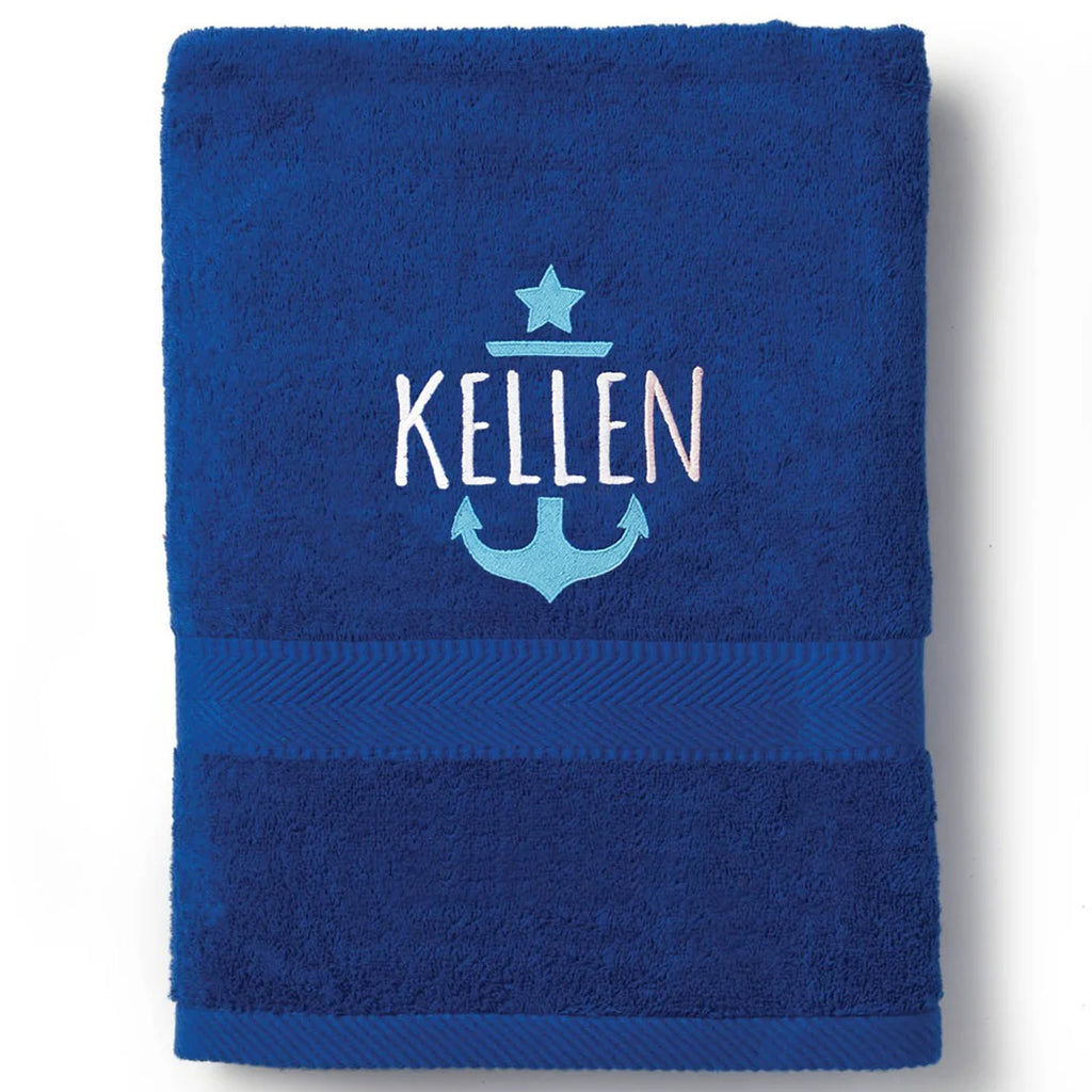Nautical Anchor Personalized Beach Towel