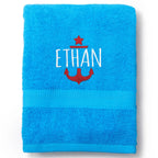 Nautical Anchor Personalized Beach Towel