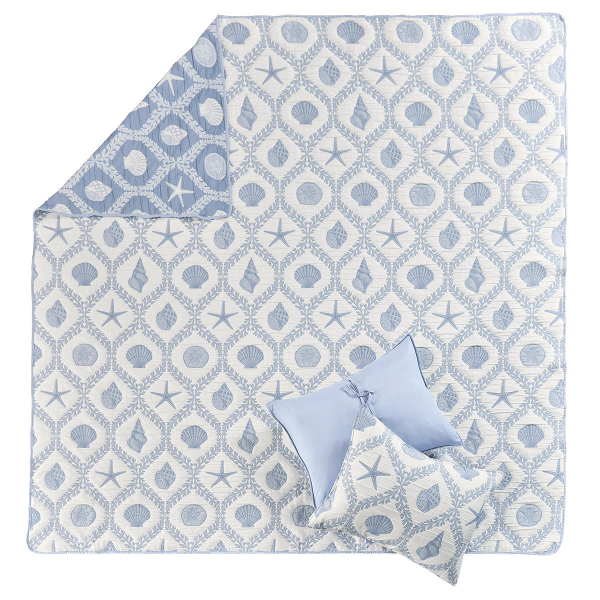 Shoreline Shell Quilt Bed Set - Twin