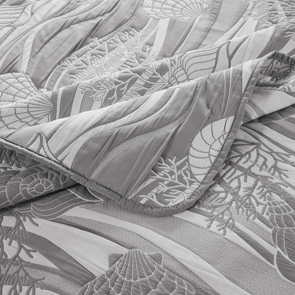 Ocean Drift Gray Quilt Bed Set - King