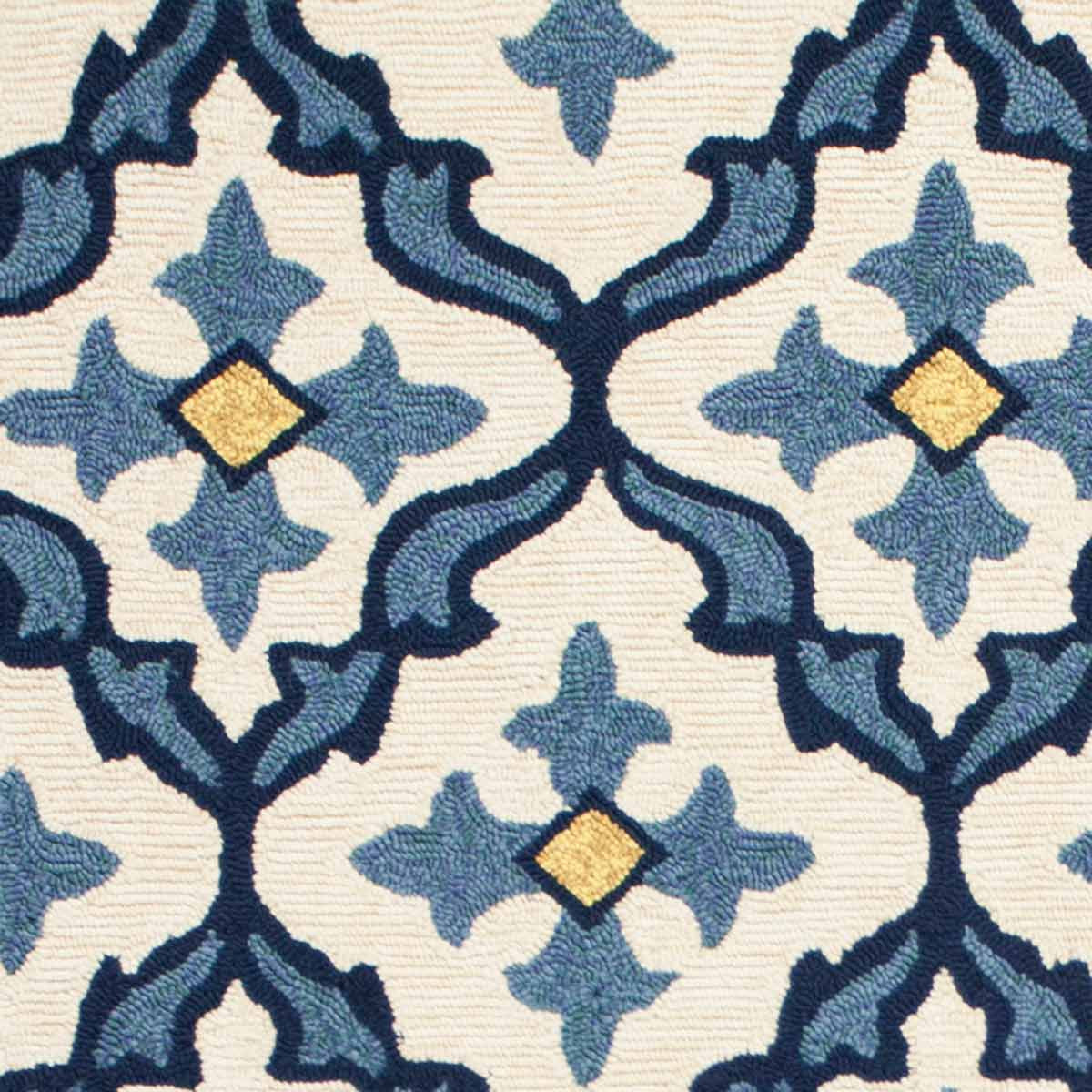Harbor Ivory and Blue Mosaic Indoor/Outdoor Rug - 3 x 5