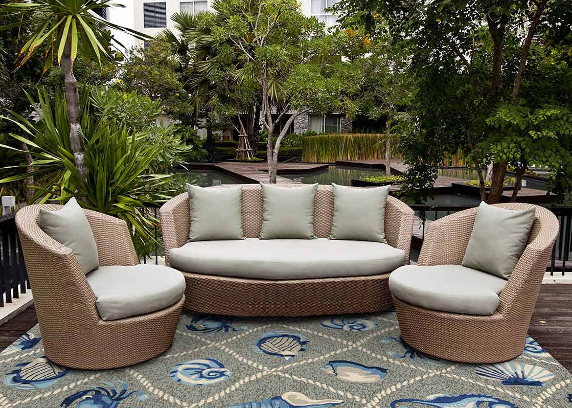 Harbor Gray Seaside Indoor/Outdoor Rug - 8 Ft Round
