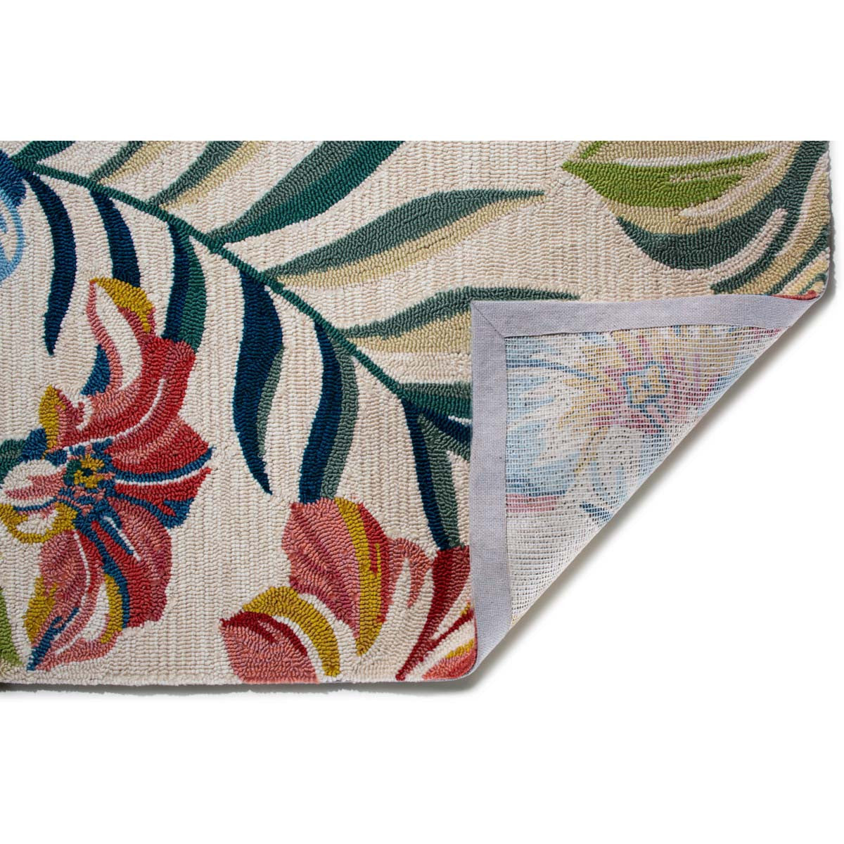 Floral Hibiscus Ecru Indoor/Outdoor Rug - 2 x 3 - OUT OF STOCK UNTIL 07/24/2026