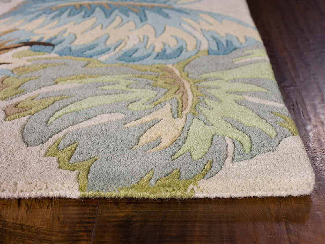 Havana Ivory and Blue Oasis Rug - 8 Ft Round - OUT OF STOCK UNTIL 09/30/2026