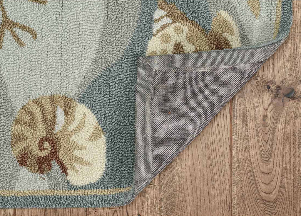 Varkala Shell Rug Nautical Area Rugs: 8 Ft Round Sonesta Seafoam Shells Rug | Bella ...