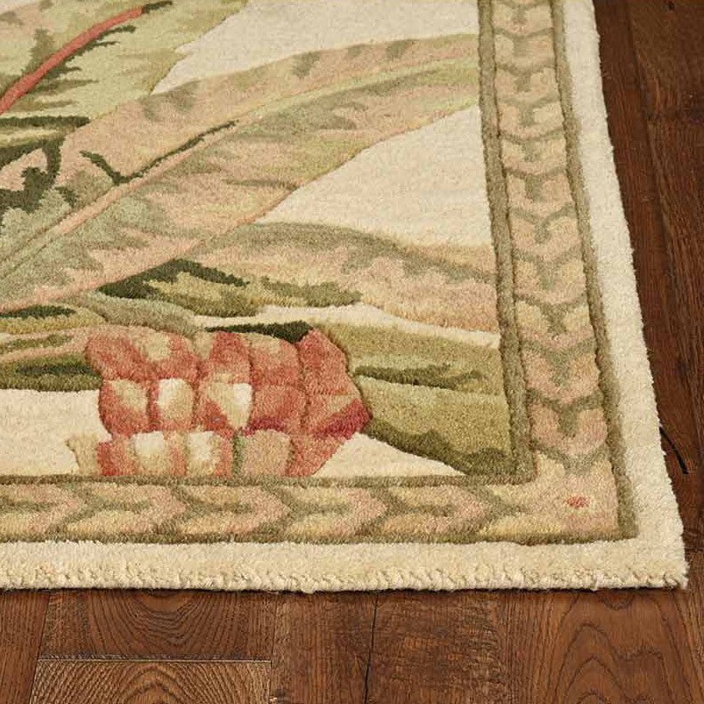Sparta Ivory Tropical Oasis Rug - 8 Ft Round