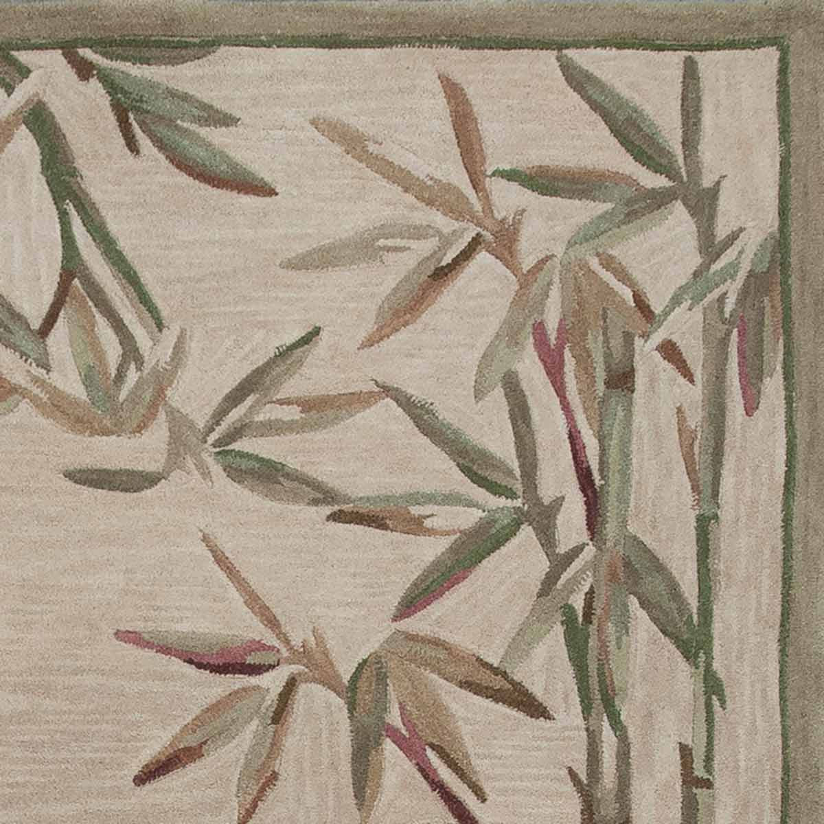 Sparta Ivory Bamboo Double Border Rug - 4 x 6