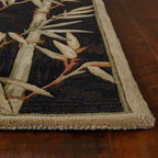 Sparta Black Bamboo Double Border Rug - 5 x 8