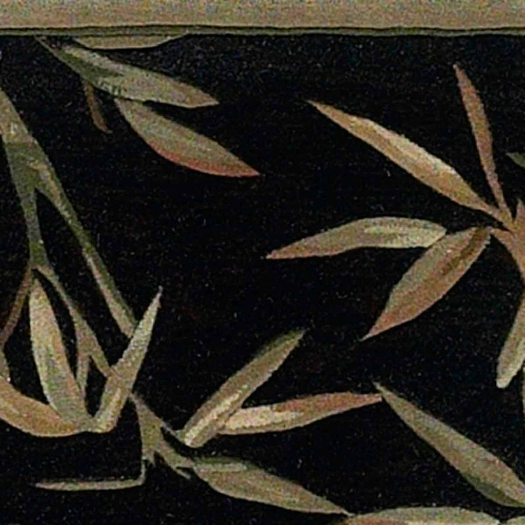 Sparta Black Bamboo Double Border Rug - 5 x 8