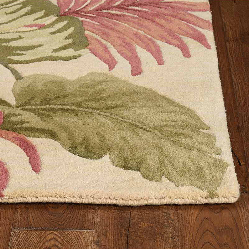 Sparta Beige Palm Leaves Rug - 8 x 10