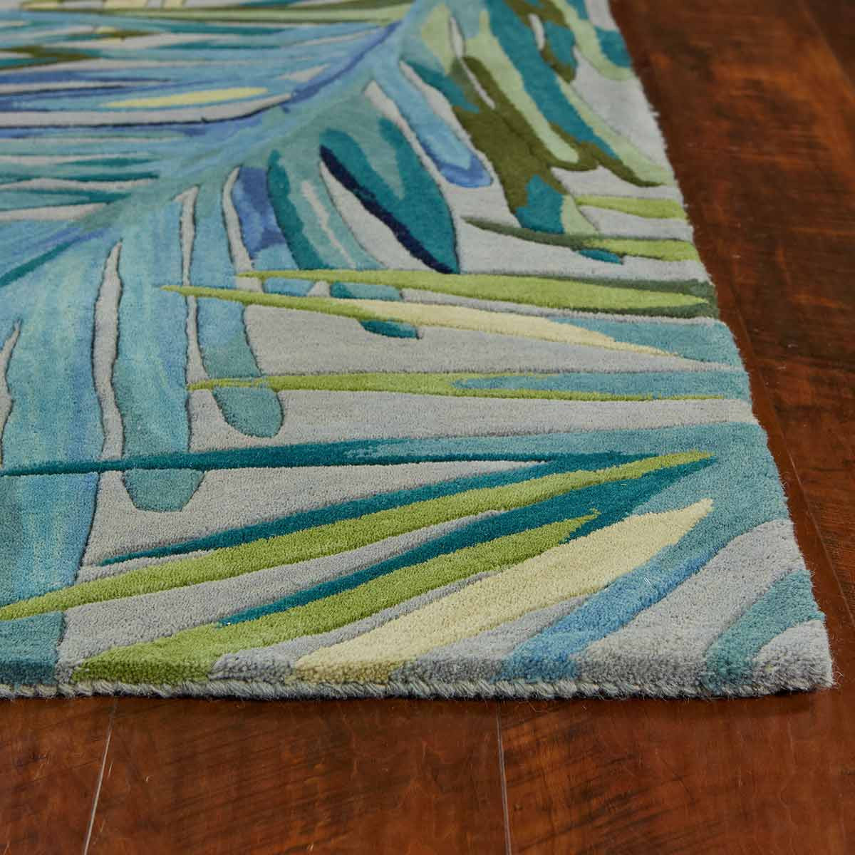 Waterside Blue Palms Rug - 9 x 12