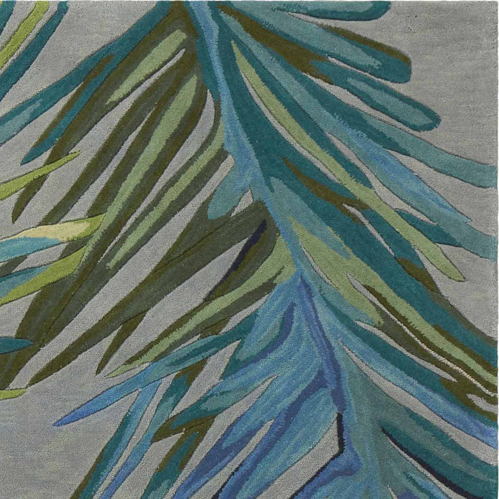 Waterside Blue Palms Rug - 4 x 6